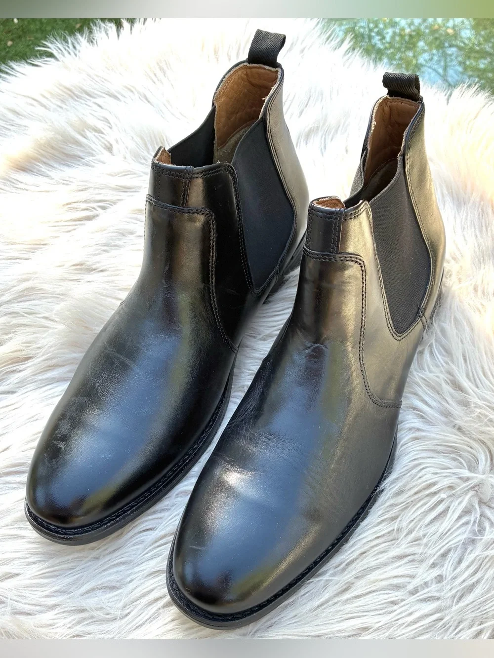 Johnston & Murphy Mens Lewis Black Leather Chelsea Boots Sz 13